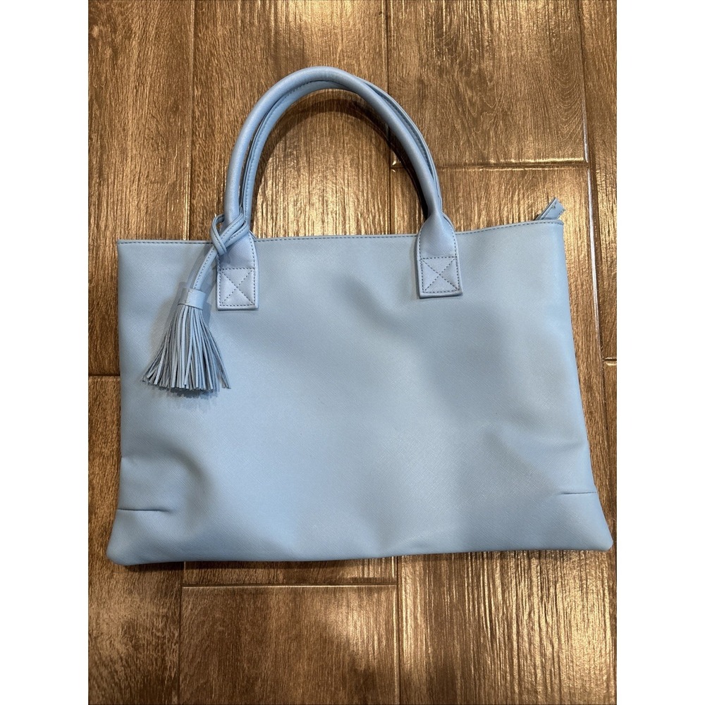Pale Blue Tote bag‎ With Tassel Laptop Tote Zipper Closure Classy Career